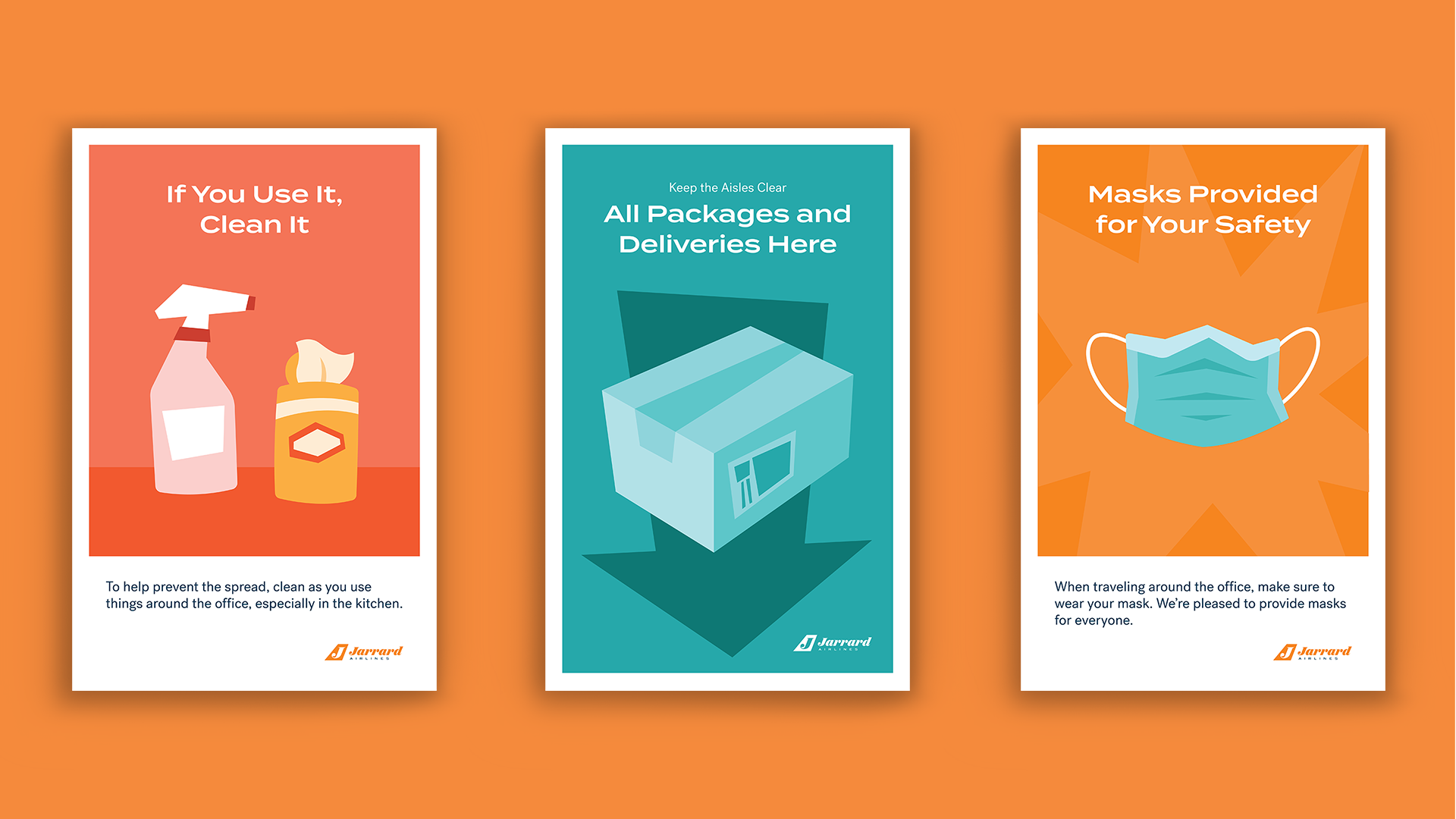 4-6-Mockup Three infographics in a row representing safe in-office protocols