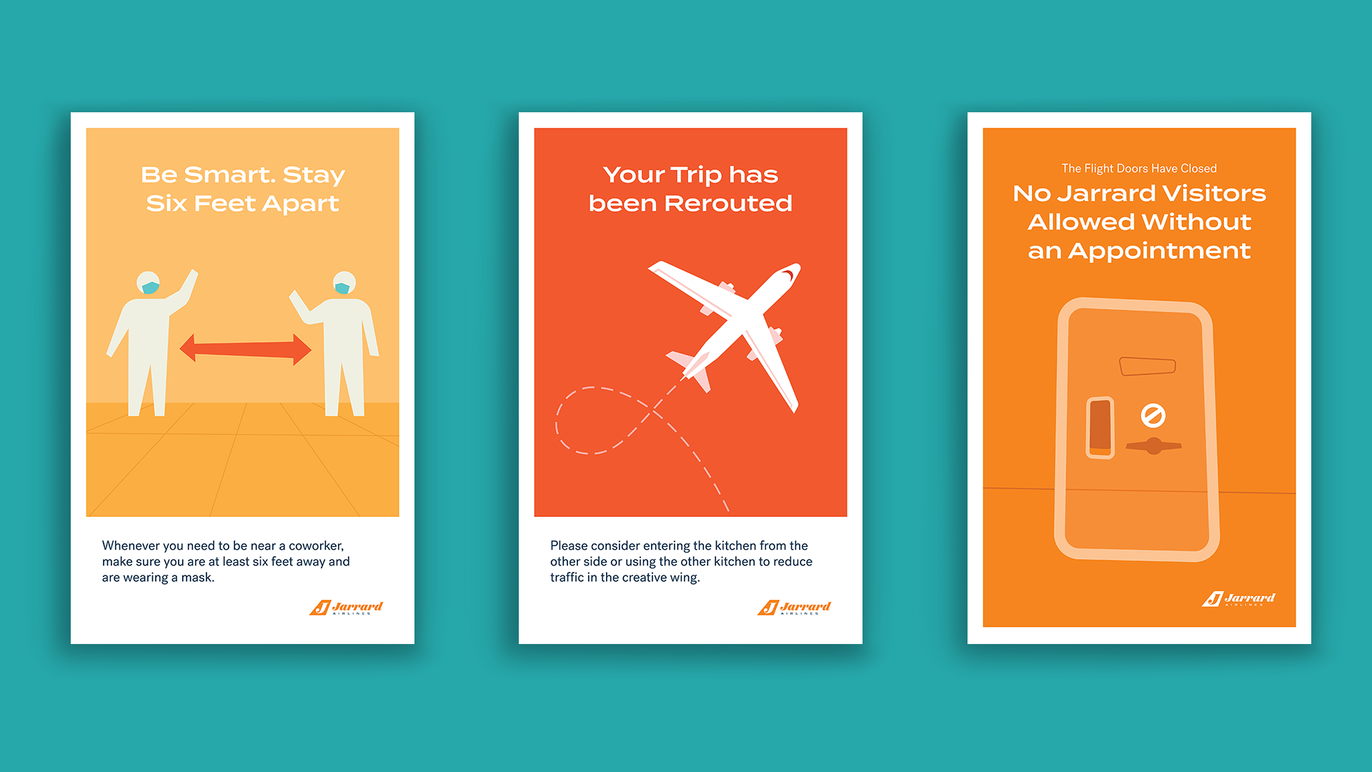 7-9-Mockup Three infographics in a row representing safe in-office protocols