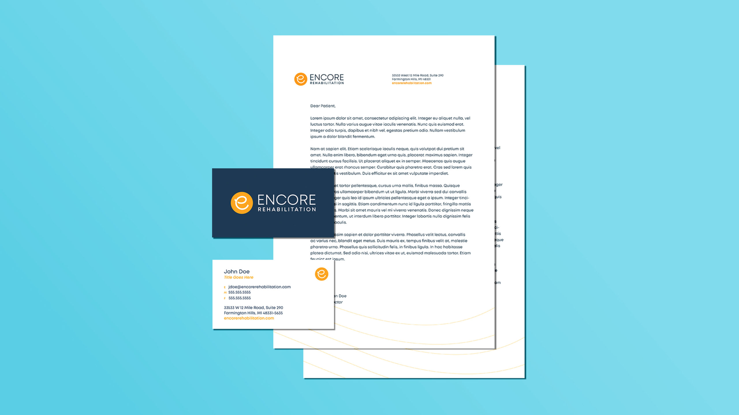 Encore-Stationary-scaled An assortment of stationary overlapping each other on a blue background