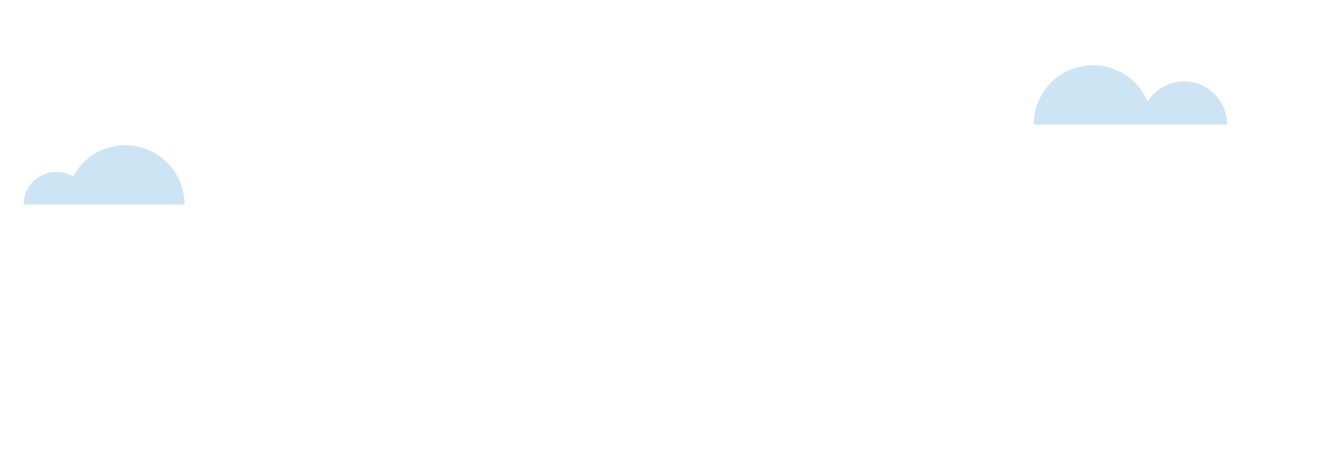 Two floating cloud icons