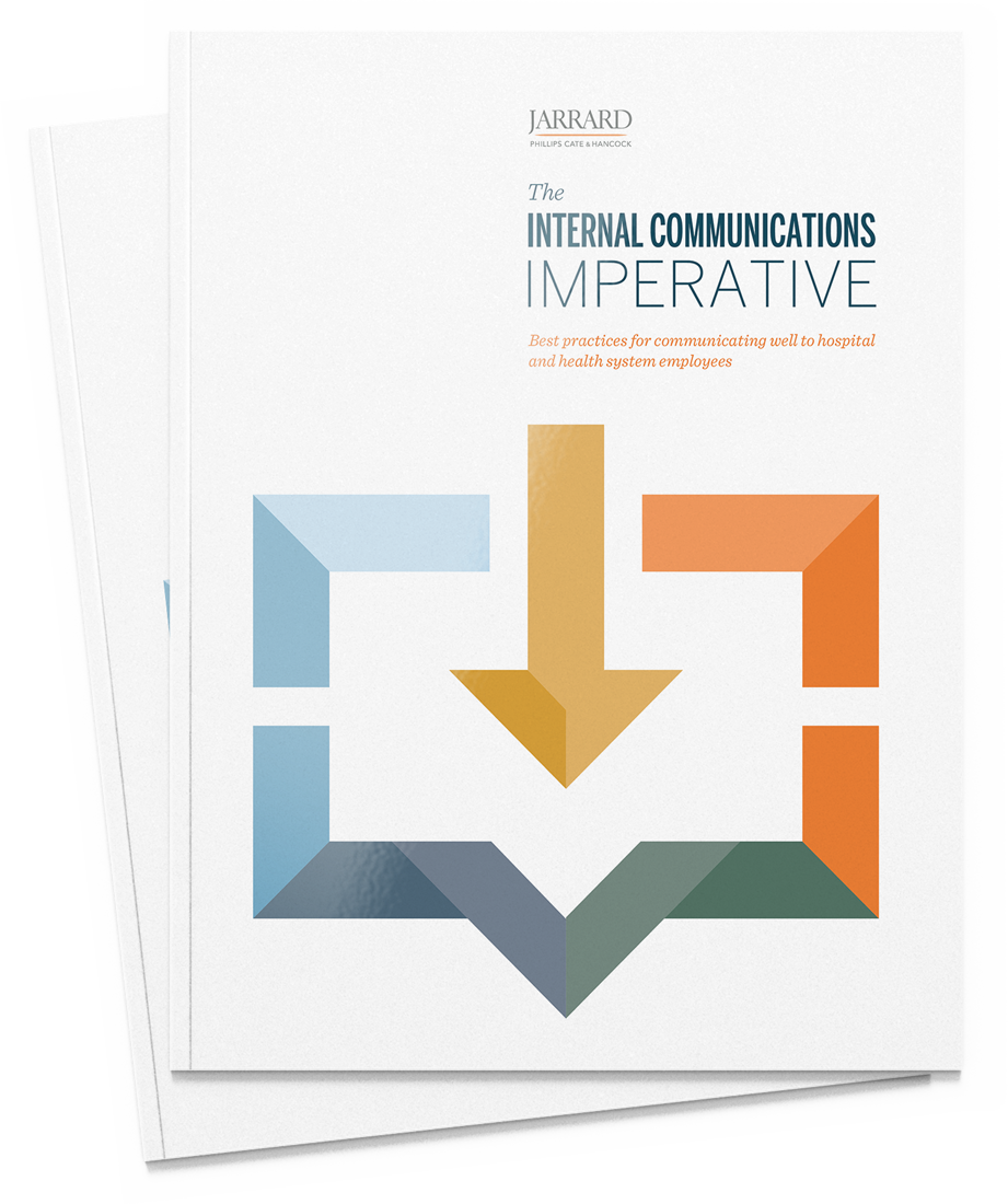 A stack of booklets with title "The Internal Communications Imperative"