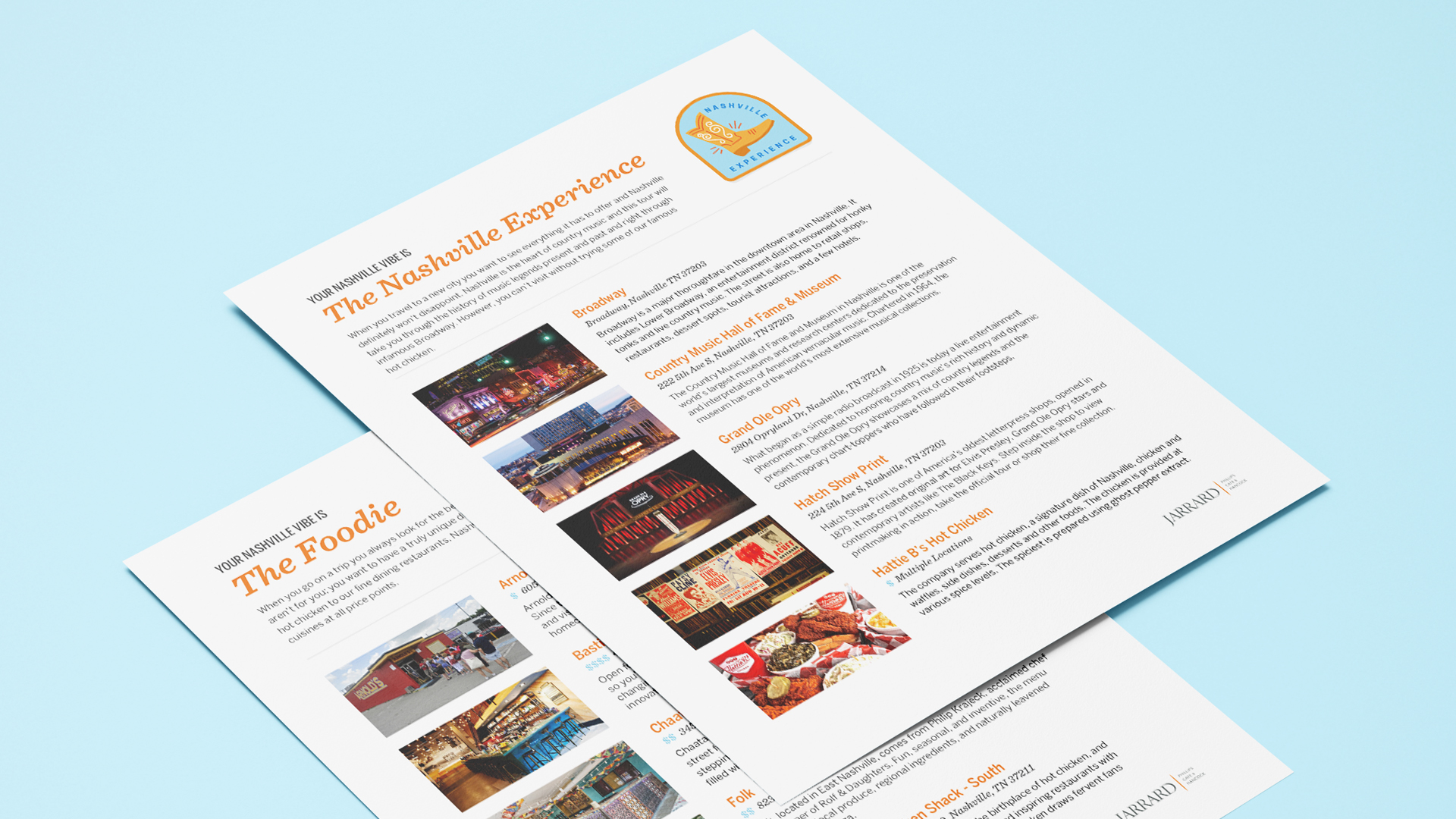 NashVibe-One-Pagers-Resized Two one pagers representing "The Nashville Experience"