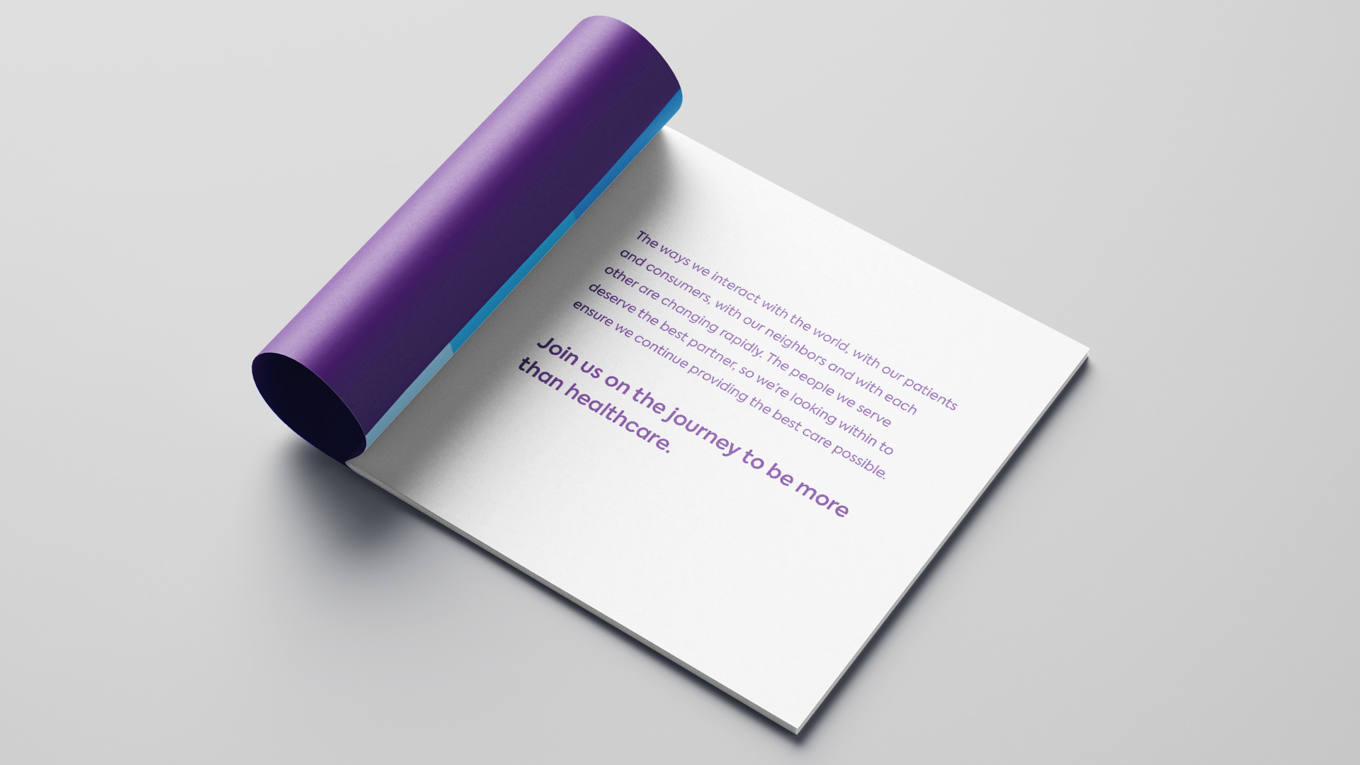 Wellstar-MVV-Spread-2 A folded open booklet for WellStar Health System's mission, vision, and values.