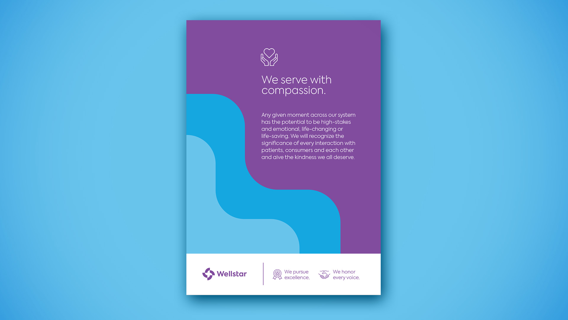 Wellstar-Poster-1 A WellStar Health System poster with text that reads "We serve with compassion"